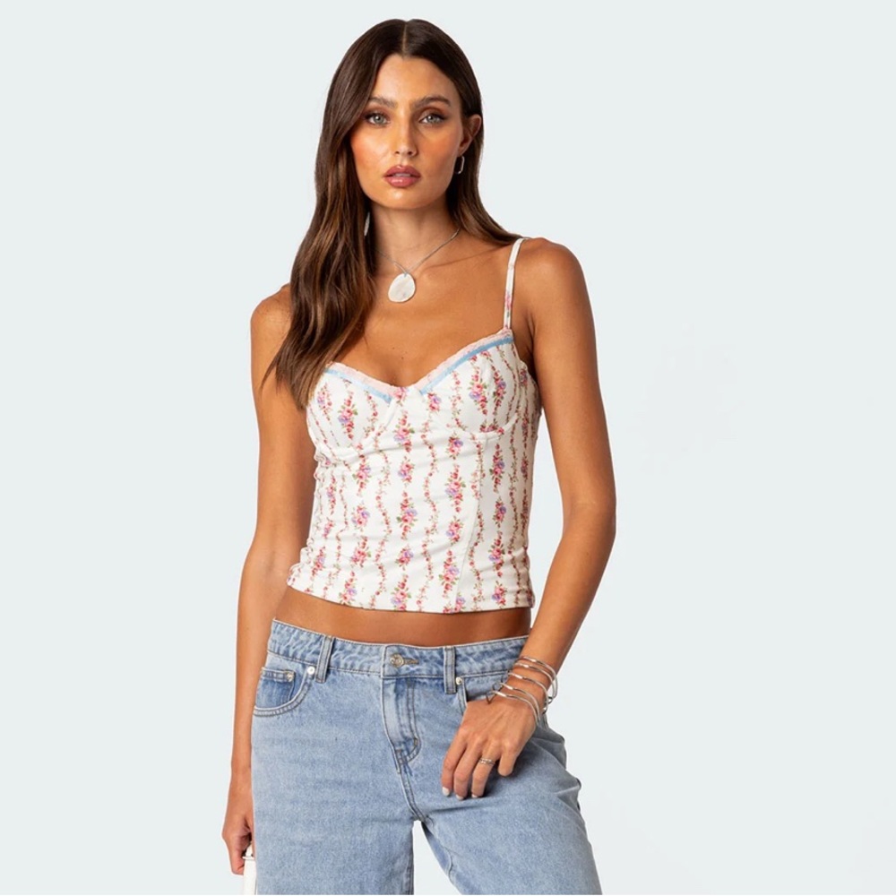 Edikted White Floral Camisole Top